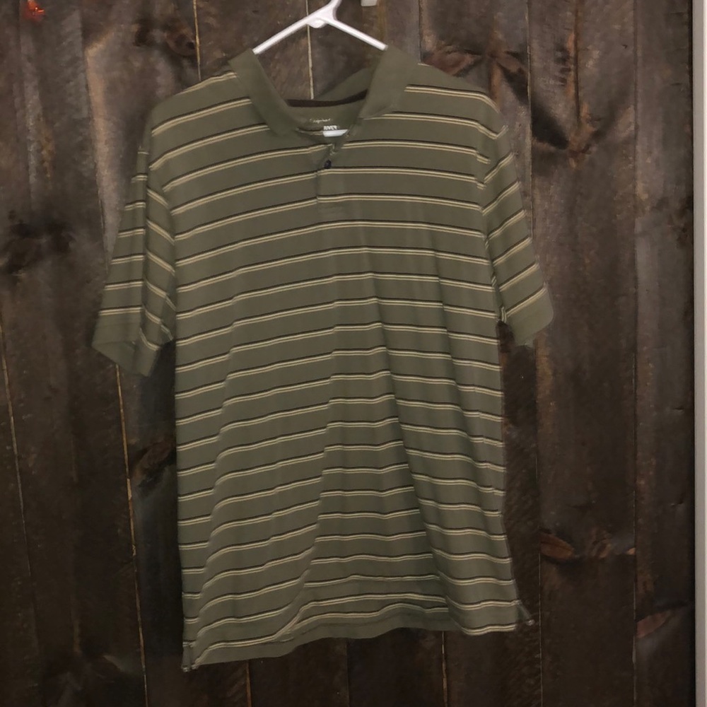 Green button up shirt